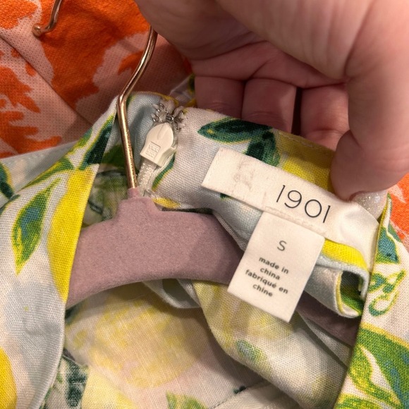 Lemon Print Sleeveless Halter Top Bow Neck Linen Blend Summer Cute Blouse XS - Picture 10 of 11